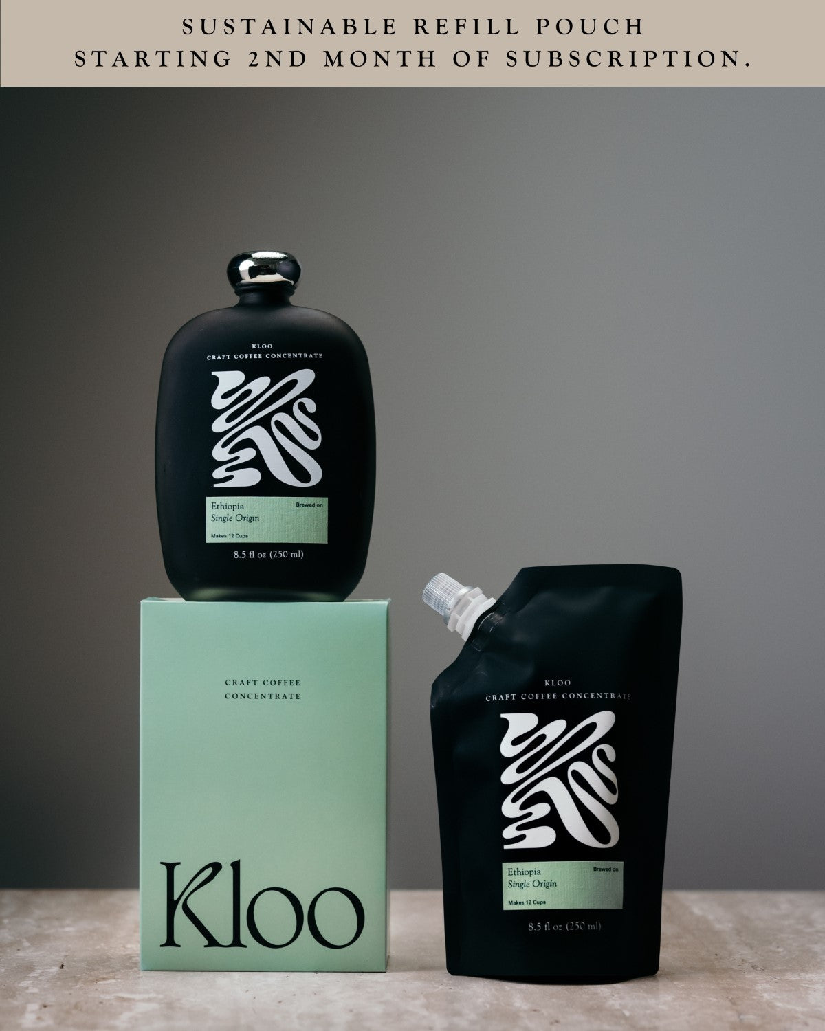 Sustainable Refill pouches start in the 2nd month of your subscription